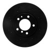R1 93-97 BMW 850CI Front Left Drilled & Slotted Black Brake Rotor