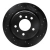 R1 91-95 BMW M5 Rear Right Drilled & Slotted Black Brake Rotor
