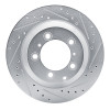 R1 2019-2023 Porsche Cayenne Rear Right Drilled & Slotted Silver Brake Rotor