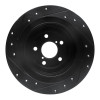 R1 00-06 Subaru BAJA Rear Right Drilled & Slotted Black Brake Rotor
