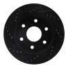 R1 2022-2025 Lexus LX600 Rear Right Drilled & Slotted Black Brake Rotor
