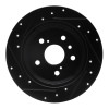 R1 2012-2018 Lexus ES300H Rear Right Drilled & Slotted Black Brake Rotor