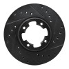 R1 83-89 Subaru Brat Front Right Drilled & Slotted Black Brake Rotor