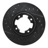 R1 83-89 Subaru GL Front Left Drilled & Slotted Black Brake Rotor