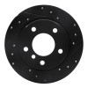 R1 91-99 BMW 323I Rear Right Drilled & Slotted Black Brake Rotor