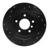 R1 91-99 BMW 323I Rear Right Drilled & Slotted Black Brake Rotor