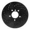 R1 91-06 BMW 328I Front Right Drilled & Slotted Black Brake Rotor