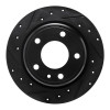 R1 88-91 BMW M3 Rear Left Drilled & Slotted Black Brake Rotor