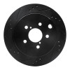 R1 14-18 Subaru Forester Rear Left Drilled & Slotted Black Brake Rotor