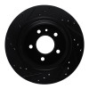 R1 88-94 BMW 750IL Rear Right Drilled & Slotted Black Brake Rotor