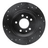 R1 89-95 BMW 525I (USA/Canada) Rear Right Drilled & Slotted Black Brake Rotor