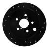 R1 12-23 Subaru XV Crosstrek Rear Right Drilled & Slotted Black Brake Rotor