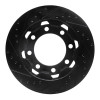 R1 75-93 Dodge W200 Front Right Drilled & Slotted Black Brake Rotor