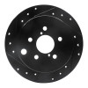 R1 12-23 Subaru Crosstrek Rear Left Drilled & Slotted Black Brake Rotor