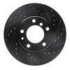 R1 89-95 BMW 525IT Front Right Drilled & Slotted Black Brake Rotor