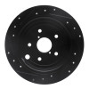 R1 15-21 Subaru WRX Rear Right Drilled & Slotted Black Brake Rotor