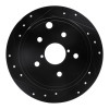 R1 15-21 Subaru WRX Rear Left Drilled & Slotted Black Brake Rotor