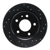 R1 87-92 BMW 735I Rear Right Drilled & Slotted Black Brake Rotor