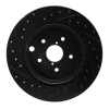 R1 08-20 Subaru Impreza Rear Right Drilled & Slotted Black Brake Rotor