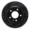 R1 87-92 BMW 735IL Rear Left Drilled & Slotted Black Brake Rotor