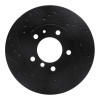 R1 87-95 BMW 540I Front Left Drilled & Slotted Black Brake Rotor