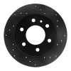R1 06-18 Dodge Sprinter 2500 Rear Right Drilled & Slotted Black Brake Rotor