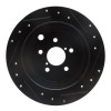 R1 08-15 Subaru Forester Rear Left Drilled & Slotted Black Brake Rotor
