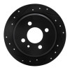 R1 84-91 BMW 325IS Rear Left Drilled & Slotted Black Brake Rotor