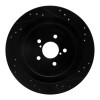 R1 05-09 Subaru Legacy Rear Left Drilled & Slotted Black Brake Rotor ECB-13019L