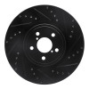 R1 05-18 Subaru Forester Front Right Drilled & Slotted Black Brake Rotor