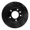 R1 02-06 Dodge Sprinter 3500 Front Left Drilled & Slotted Black Brake Rotor