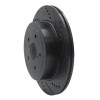 R1 05-07 Subaru Impreza Rear Right Drilled & Slotted Black Brake Rotor