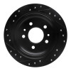 R1 82-89 BMW 524TD Rear Right Drilled & Slotted Black Brake Rotor
