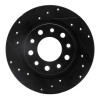 R1 13-16 Dodge Dart Rear Left Drilled & Slotted Black Brake Rotor