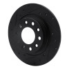 R1 13-16 Dodge Dart Rear Left Drilled & Slotted Black Brake Rotor