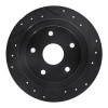 R1 92-97 Subaru SVX Rear Right Drilled & Slotted Black Brake Rotor