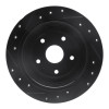 R1 92-97 Subaru SVX Rear Right Drilled & Slotted Black Brake Rotor
