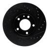 R1 82-89 BMW 635CSI Front Left Drilled & Slotted Black Brake Rotor