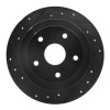 R1 92-97 Subaru SVX Rear Left Drilled & Slotted Black Brake Rotor