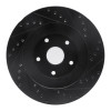 R1 92-97 Subaru SVX Front Left Drilled & Slotted Black Brake Rotor