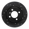 R1 84-85 BMW 318I Front Right Drilled & Slotted Black Brake Rotor