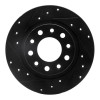 R1 03-17 Dodge Viper Rear Left Drilled & Slotted Black Brake Rotor