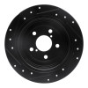 R1 90-08 Saab 9-2X Rear Right Drilled & Slotted Black Brake Rotor