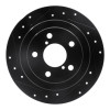 R1 90-08 Saab 9-2X Rear Left Drilled & Slotted Black Brake Rotor