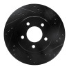 R1 98-04 Chrysler CONCORDE Front Right Drilled & Slotted Black Brake Rotor