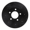 R1 98-00 Chrysler LHS Front Right Drilled & Slotted Black Brake Rotor