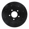 R1 98-00 Chrysler LHS Front Right Drilled & Slotted Black Brake Rotor