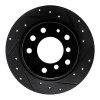 R1 69-81 BMW BAVARIA Rear Right Drilled & Slotted Black Brake Rotor