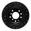 R1 69-81 BMW 2500 Rear Left Drilled & Slotted Black Brake Rotor