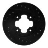R1 87-94 Subaru Justy Front Left Drilled & Slotted Black Brake Rotor